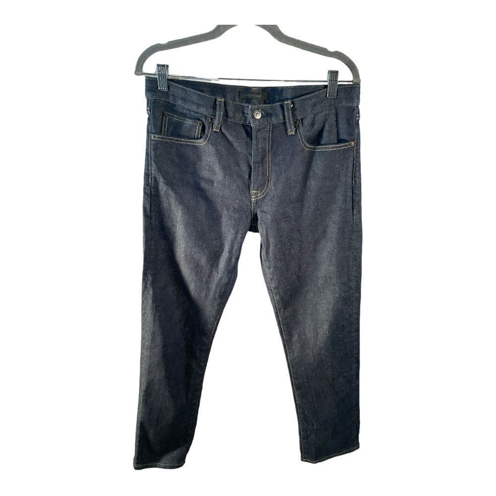 Uniqlo Jeans Women's Straight Leg Midi Rise Denim Dark Blue 31x32